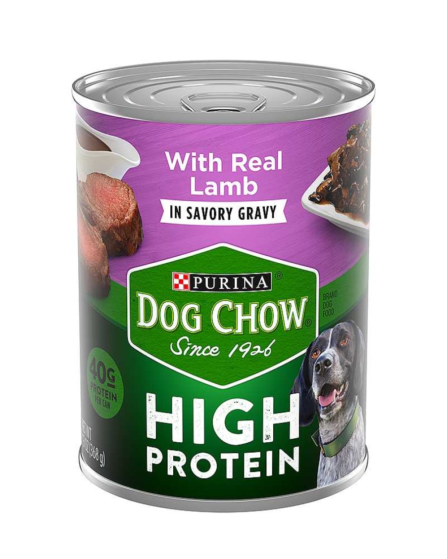 Dogs Purina Wet Dog Food | Purina Dog Chow High Protein Wet Dog Food With Lamb In Savory Gravy