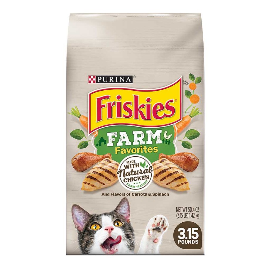 Cats Purina Dry Cat Food | Friskies Farm Favorites With Chicken And Flavors Of Carrots & Spinach Dry Cat Food