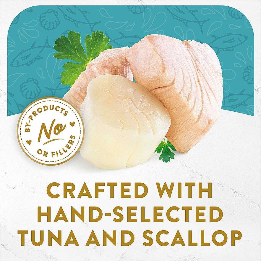 Cats Purina Cat Toppers & Complements | Fancy Feast Light Meat Tuna Appetizer With A Scallop Topper In A Delicate Broth