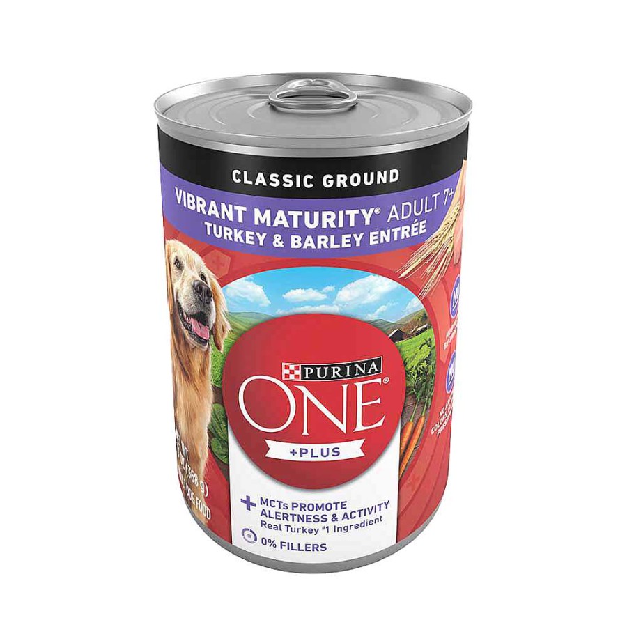 Dogs Purina Wet Dog Food | Purina One +Plus Vibrant Maturity Adult 7+ Classic Ground Turkey & Barley Entr E Wet Dog Food