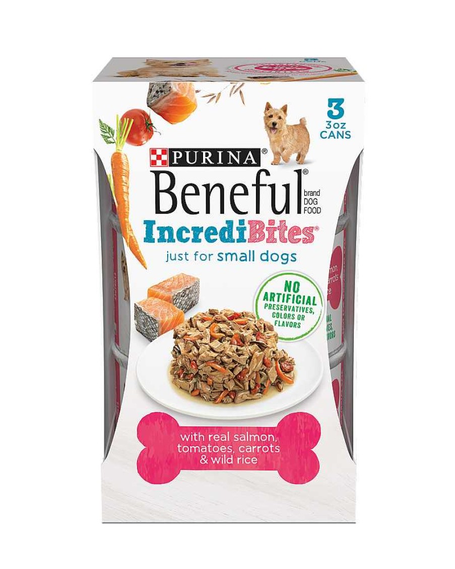 Dogs Purina Wet Dog Food | Beneful Incredibites Small Wet Dog Food With Salmon, Tomatoes, Carrots, And Wild Rice