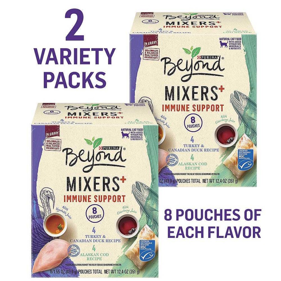 Cats Purina Cat Toppers & Complements | Beyond Mixers+ Complete & Balanced Immune Support For Cats Variety Pack