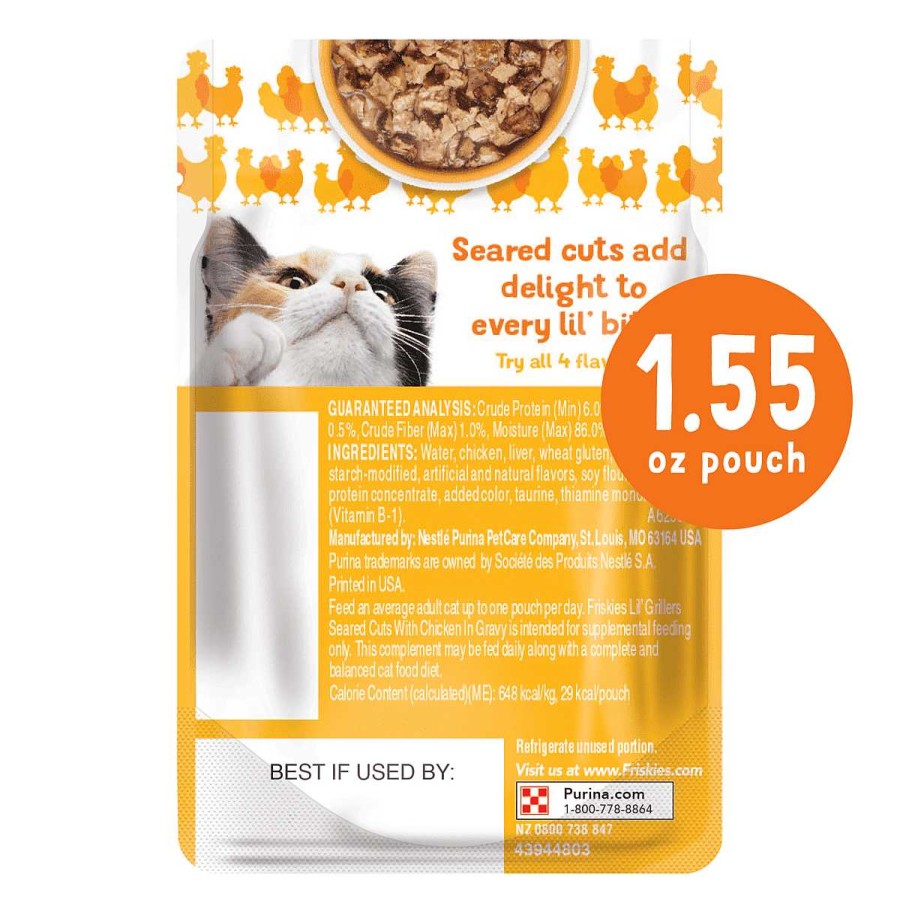 Cats Purina Cat Toppers & Complements | Friskies Lil' Grillers Seared Cuts With Chicken In Gravy Cat Food Complement