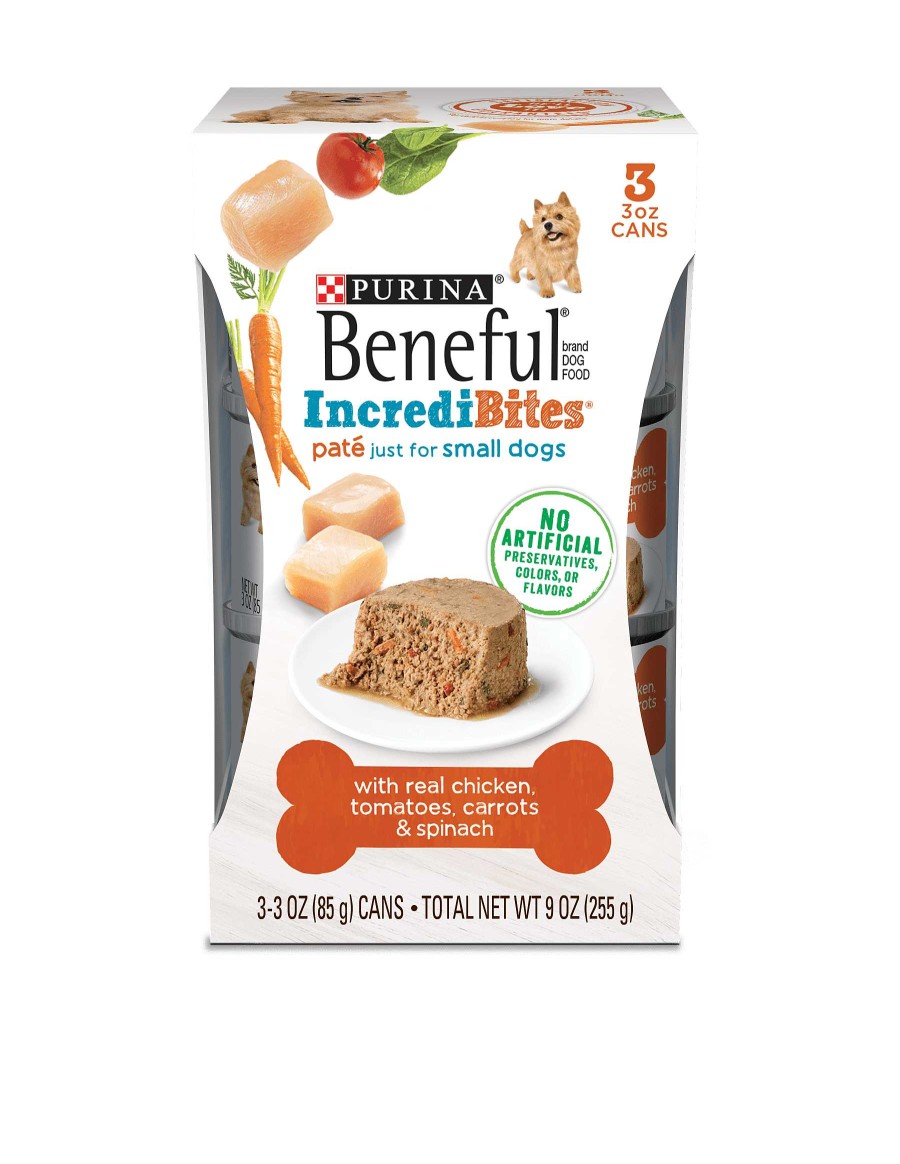 Dogs Purina Wet Dog Food | Beneful Incredibites Pat Wet Small Dog Food With Farm-Raised Chicken, Tomatoes, Carrots And Spinach