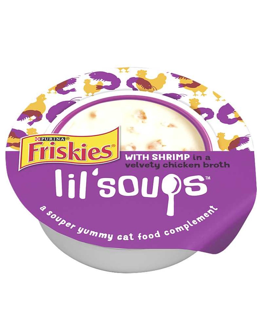 Cats Purina Cat Toppers & Complements | Friskies Lil' Soups With Shrimp In A Velvety Chicken Broth Cat Food Complement