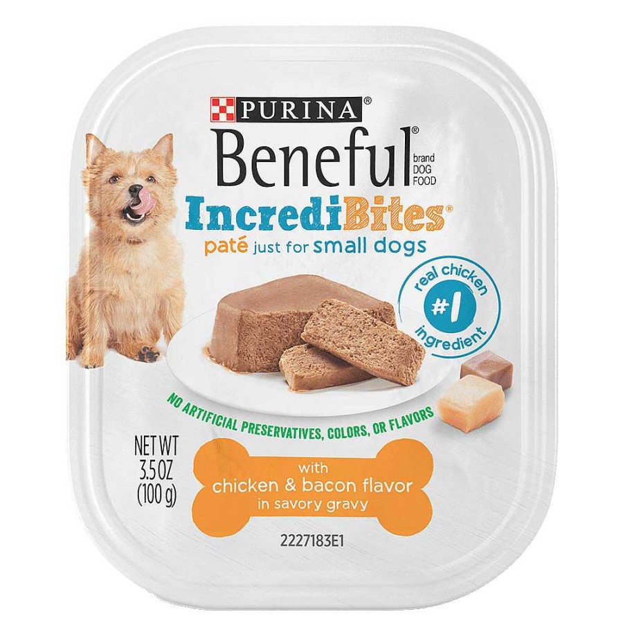 Dogs Purina Wet Dog Food | Beneful Incredibites Pat Chicken & Bacon Flavor In Savory Gravy - Wet Small Dog Food