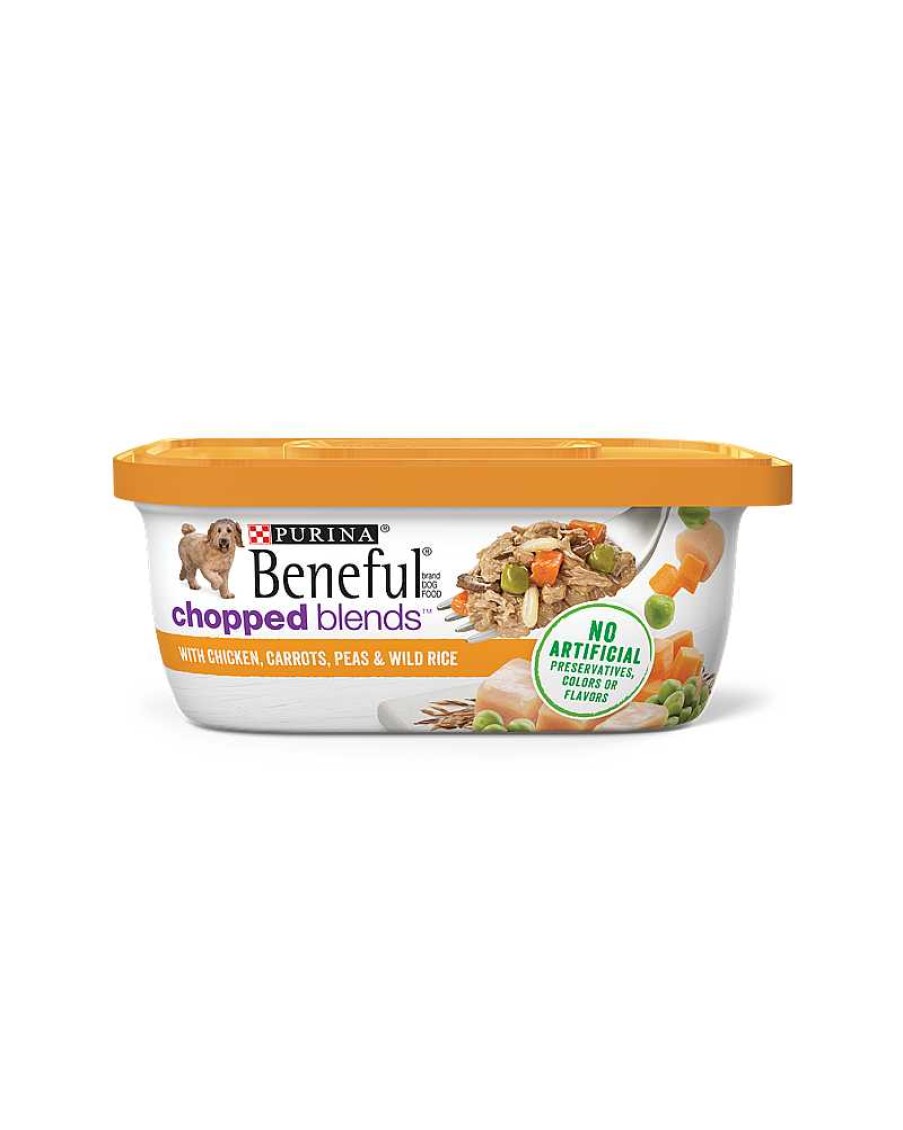 Dogs Purina Wet Dog Food | Beneful Chopped Blends Wet Dog Food With Chicken, Carrots, Peas And Wild Rice