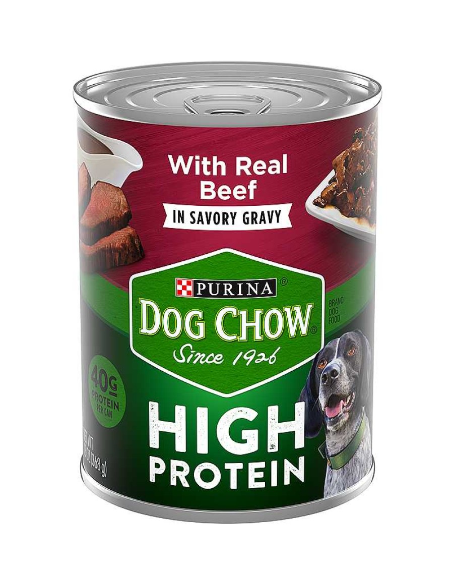 Dogs Purina Wet Dog Food | Purina Dog Chow High Protein Wet Dog Food With Beef In Savory Gravy