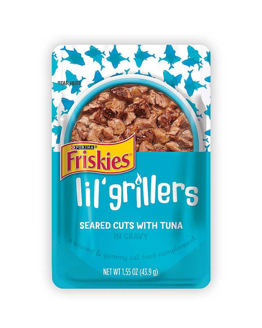 Cats Purina Cat Toppers & Complements | Friskies Lil' Grillers Seared Cuts With Tuna In Gravy Cat Food Complement