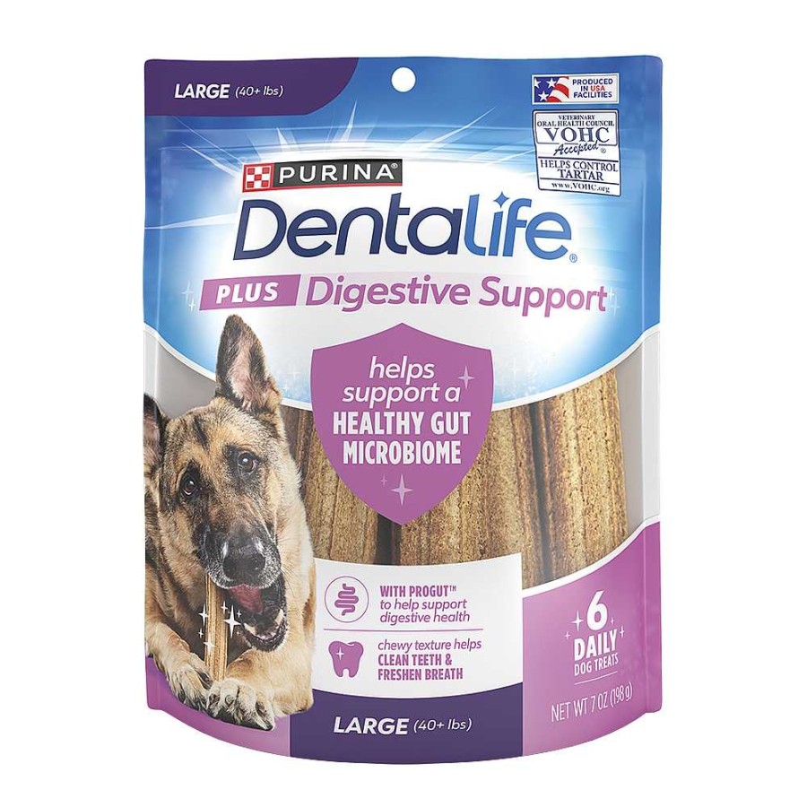 Dogs Purina Dog Dental Chews | Dentalife Plus Digestive Support Treats For Large Dogs