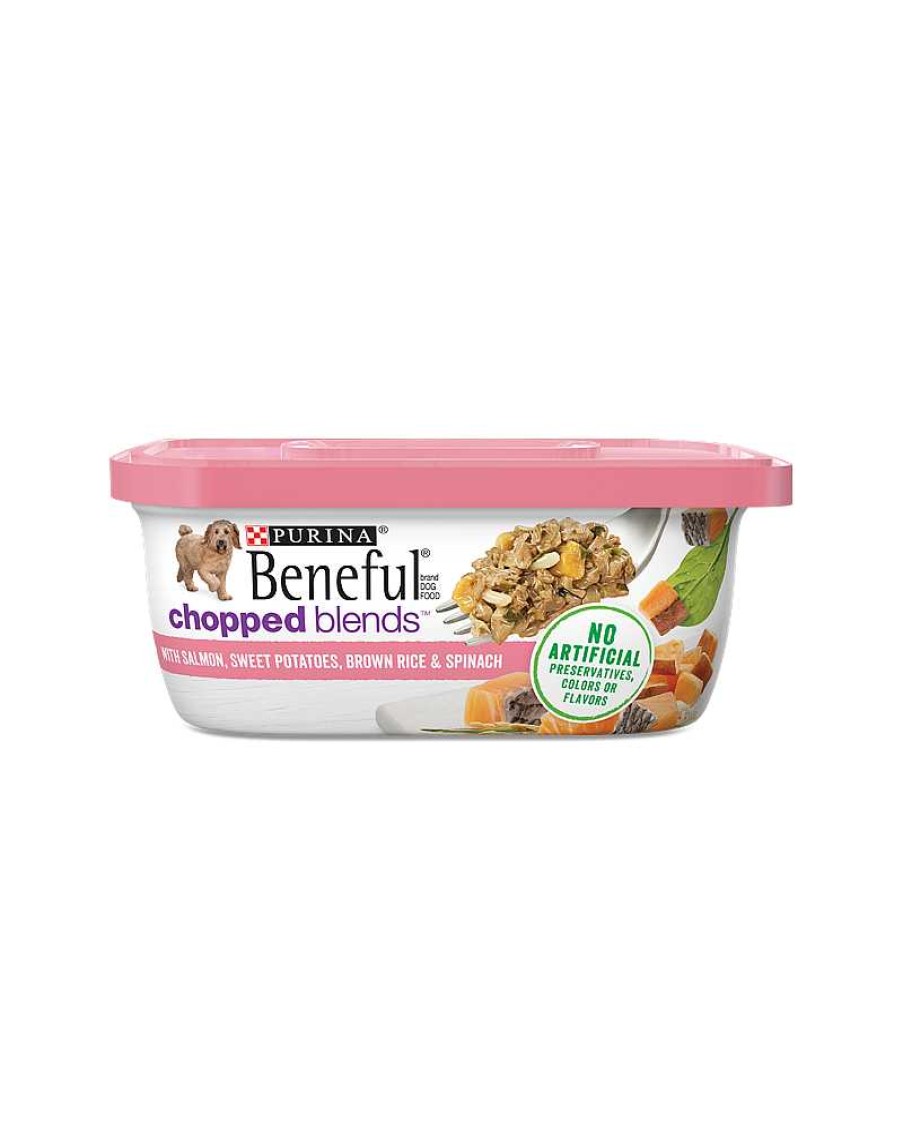 Dogs Purina Wet Dog Food | Beneful Chopped Blends Wet Dog Food With Salmon, Sweet Potatoes, Brown Rice, And Spinach