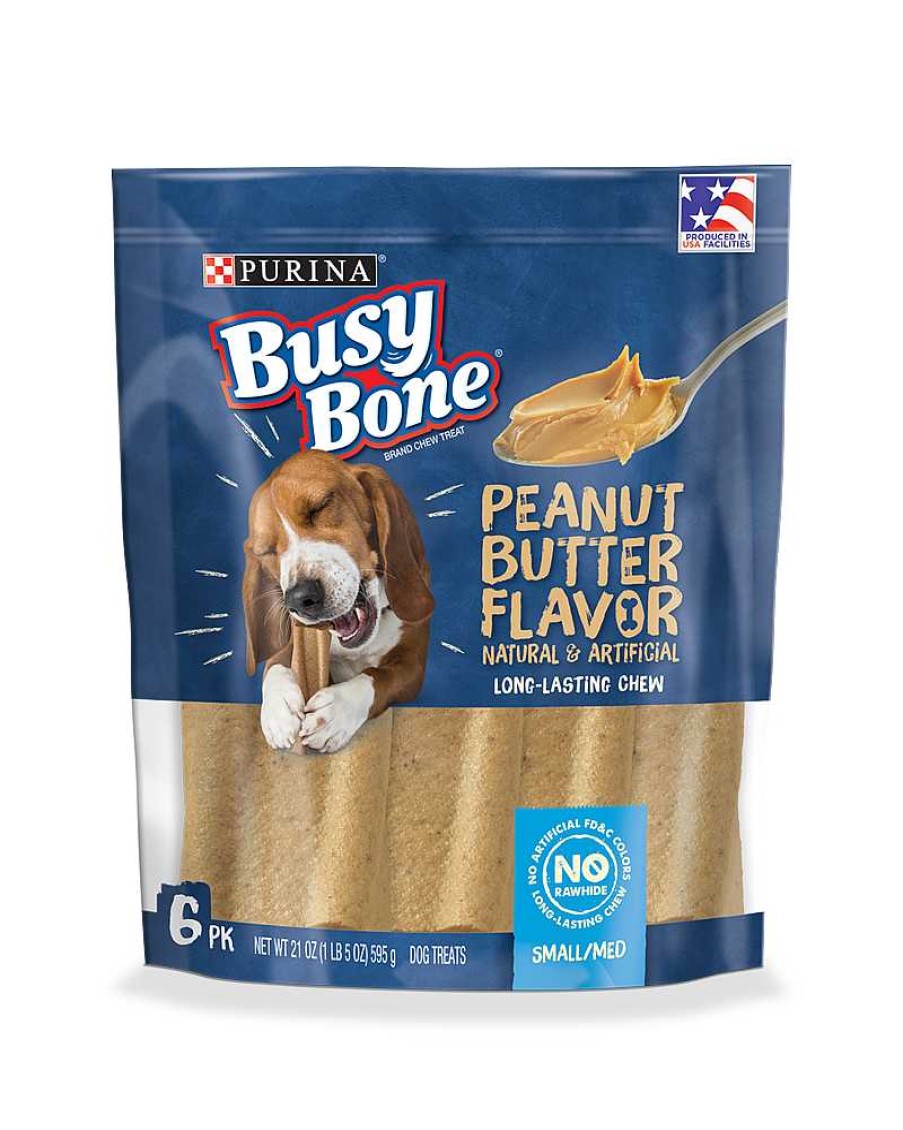 Dogs Purina Dog Chews | Busy Bone With Peanut Butter Flavors Chew Treats For Small/Medium Dogs