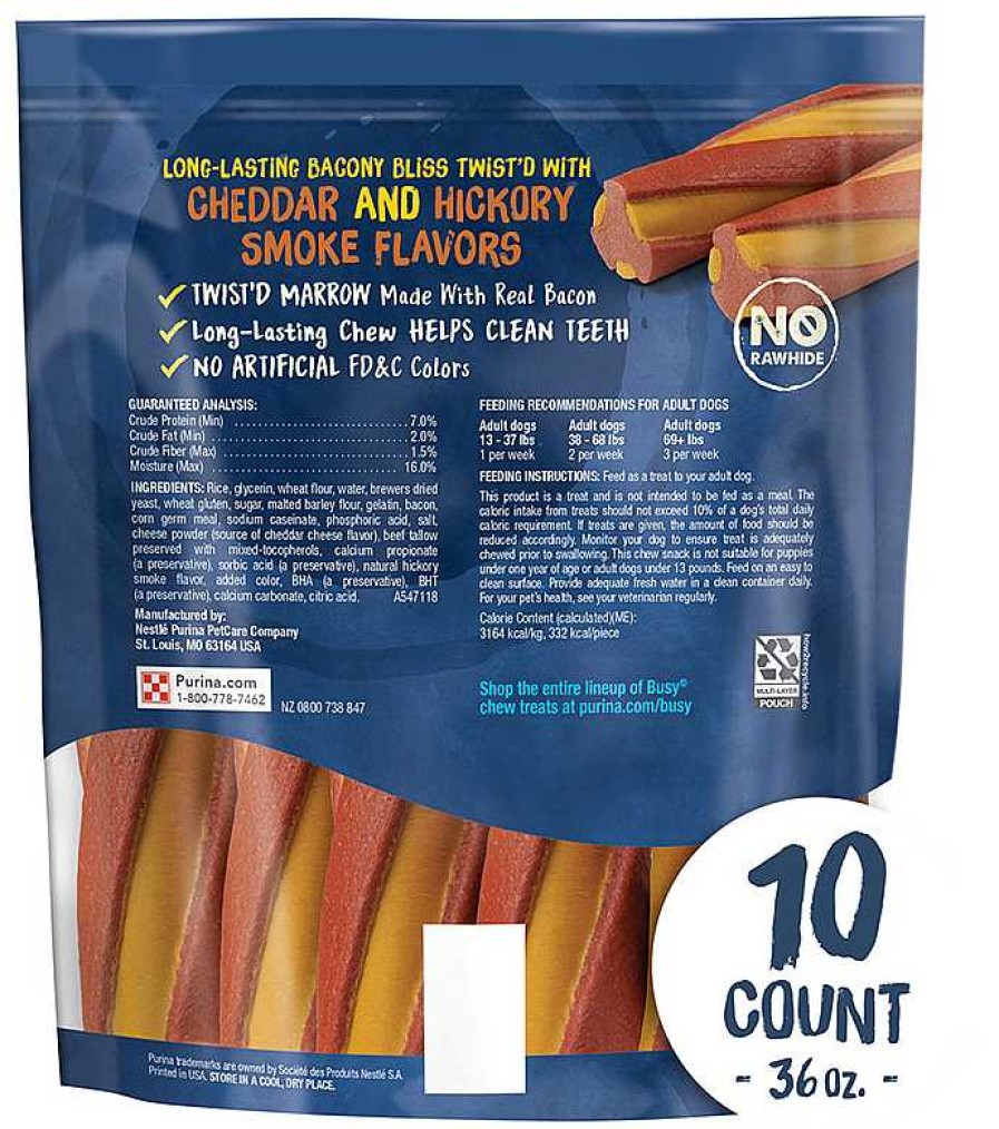 Dogs Purina Dog Chews | Busy Bone With Beggin' Twist'D! Cheddar & Hickory Smoke Flavors Chew Treats For Small/Medium Dogs