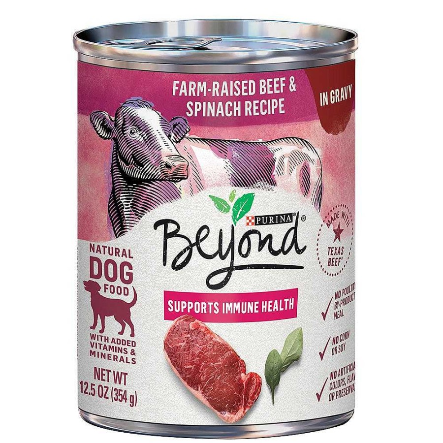 Dogs Purina Wet Dog Food | Beyond Farm-Raised Beef & Spinach Recipe In Gravy Wet Dog Food