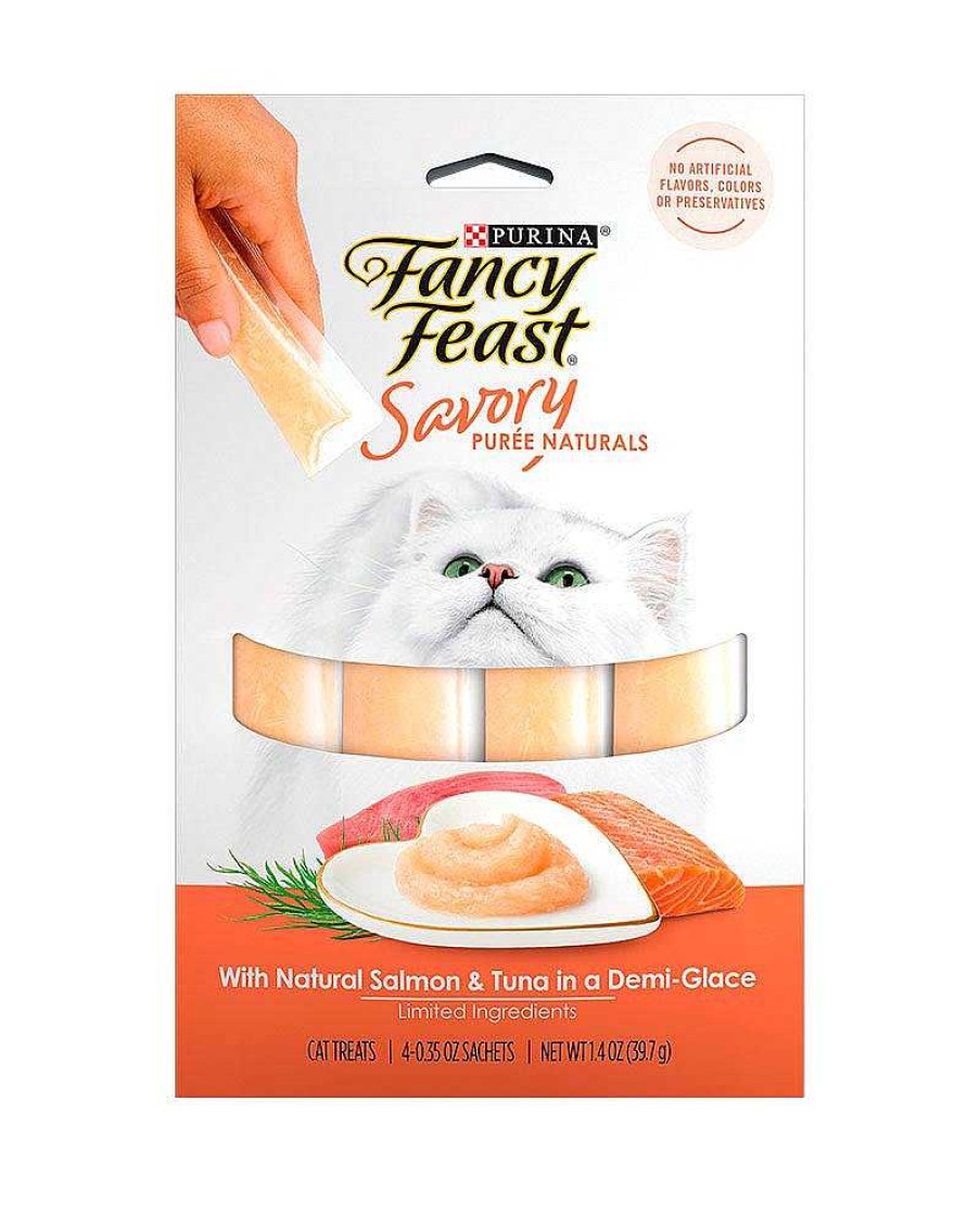 Cats Purina Wet Cat Treats | Fancy Feast Savory Pur E Naturals With Natural Salmon & Tuna In A Demi-Glace Cat Treats