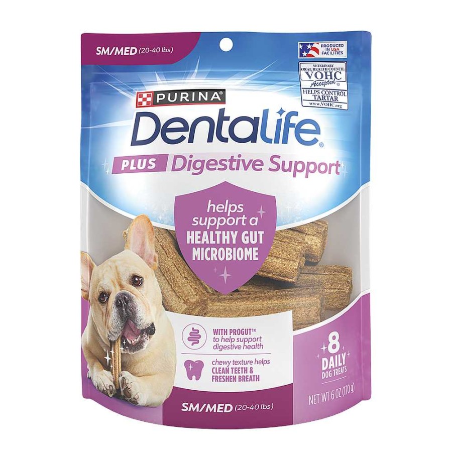 Dogs Purina Dog Dental Chews | Dentalife Plus Digestive Support Treats For Small & Medium Dogs