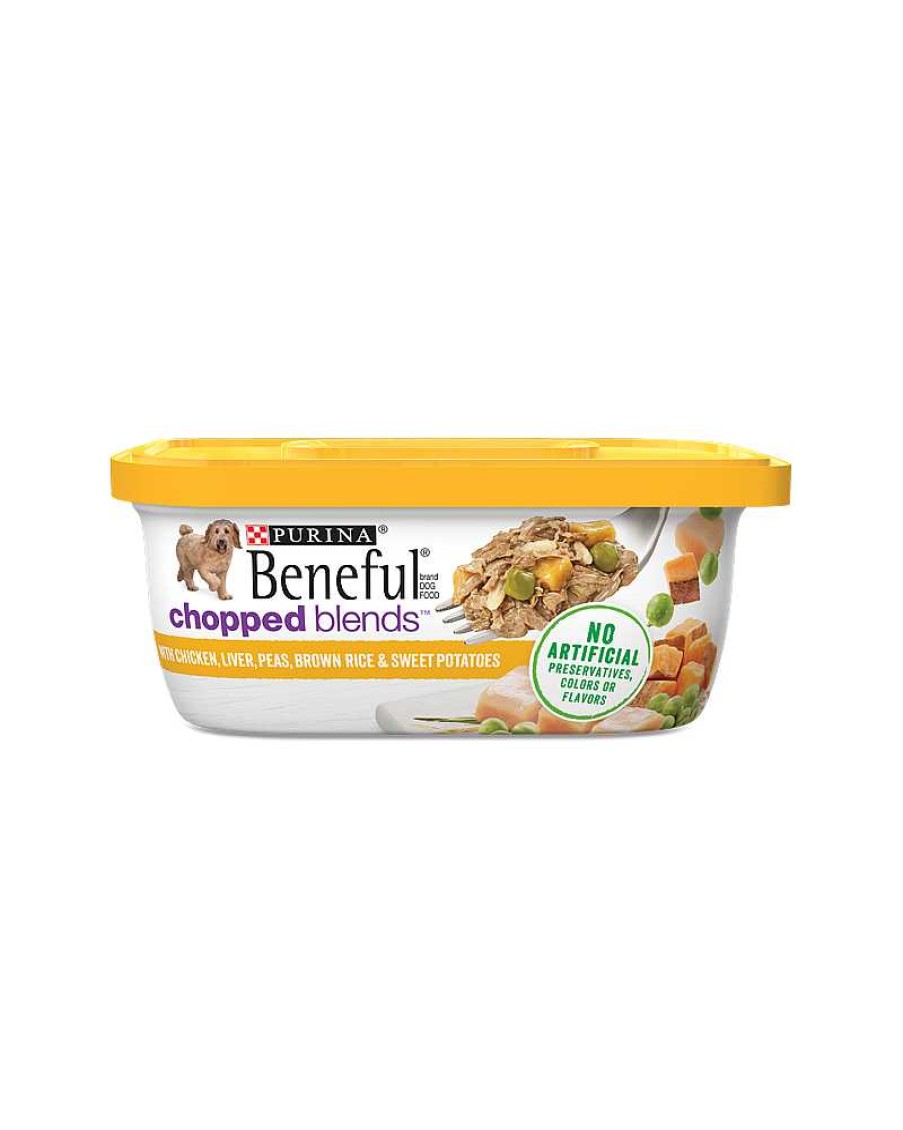 Dogs Purina Wet Dog Food | Beneful Chopped Blends Wet Dog Food With Chicken, Liver, Peas, Brown Rice And Sweet Potatoes