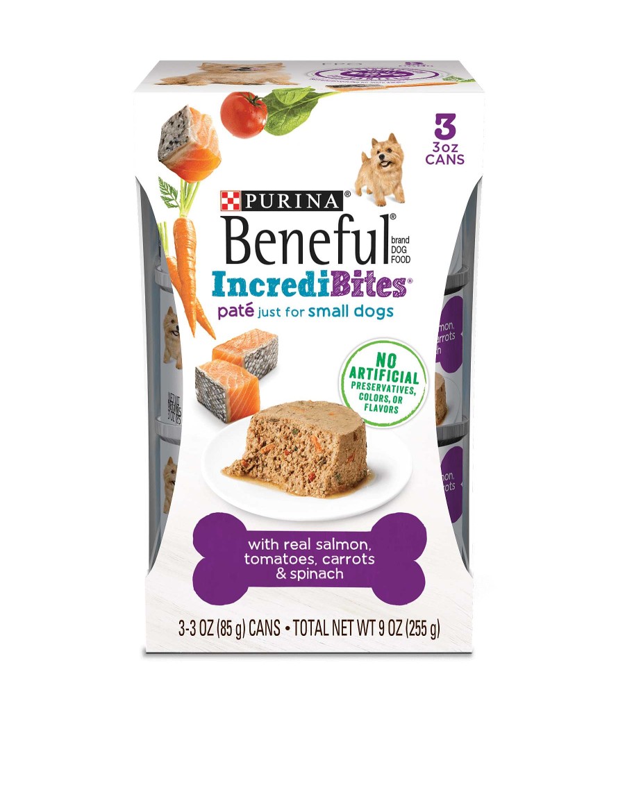 Dogs Purina Wet Dog Food | Beneful Incredibites Pat Wet Small Dog Food With Real Salmon, Tomatoes, Carrots And Spinach