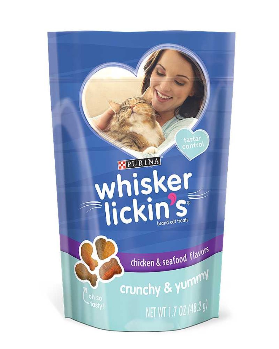 Cats Purina Dry Cat Treats | Whisker Lickin'S Crunchy & Yummy Chicken & Seafood Cat Treats