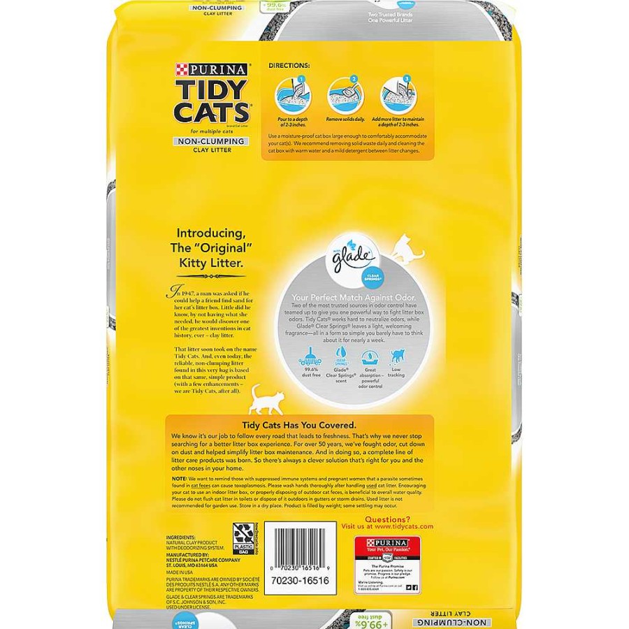 Cats Purina Non-Clumping Litter | Tidy Cats® With Glade® Clear Springs® Non-Clumping Cat Litter