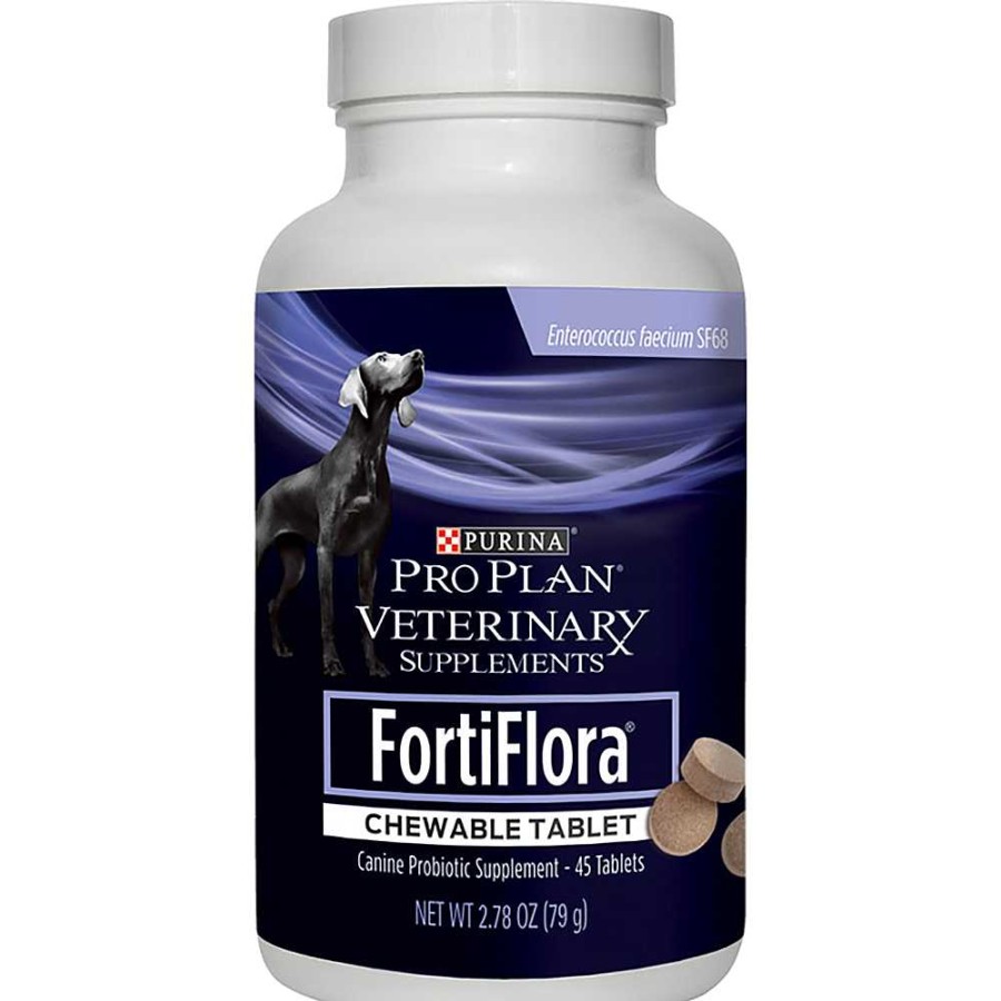 Dogs Purina Dog Supplements | Purina Pro Plan Veterinary Supplements Fortiflora Canine Chewable Tablet Nutritional Supplement