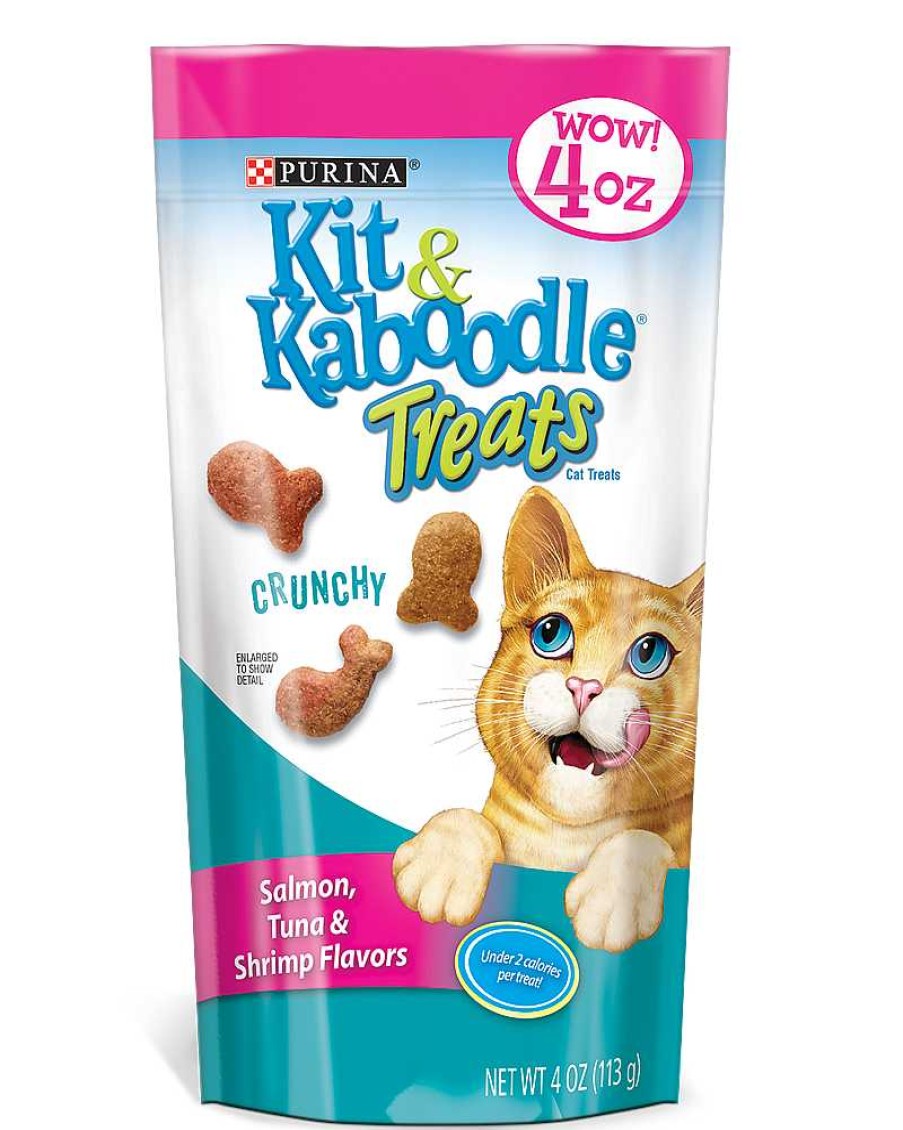 Cats Purina Dry Cat Treats | Kit & Kaboodle Crunchy Salmon, Tuna & Shrimp Cat Treats