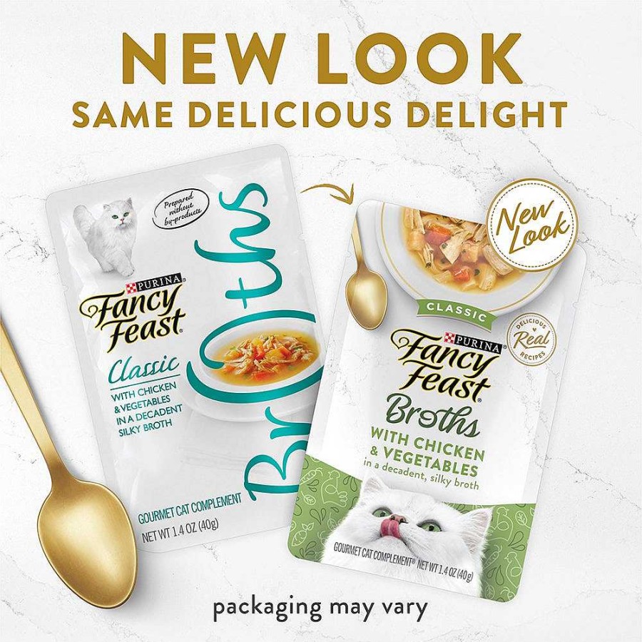 Cats Purina Cat Toppers & Complements | Fancy Feast Wet Cat Food Complement With Chicken & Vegetables In A Decadent Silky Broth