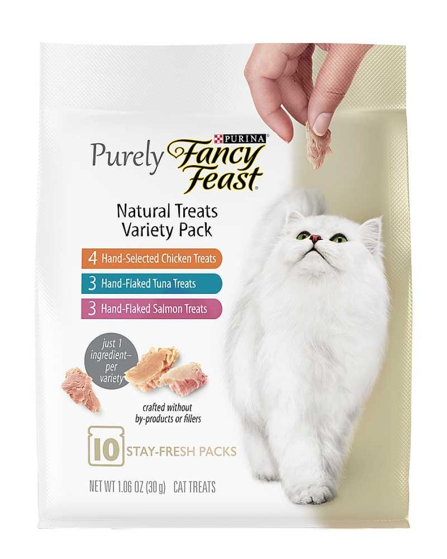 Cats Purina Wet Cat Treats | Fancy Feast Purely Natural Cat Treats Variety Pack - 10 Packs