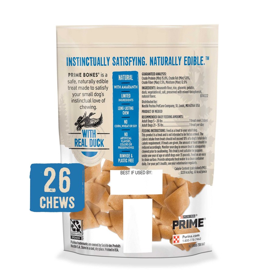 Dogs Purina Dog Chews | Prime Bones Rawhide-Free Mini Knotted Chew With Real Duck Dog Chews