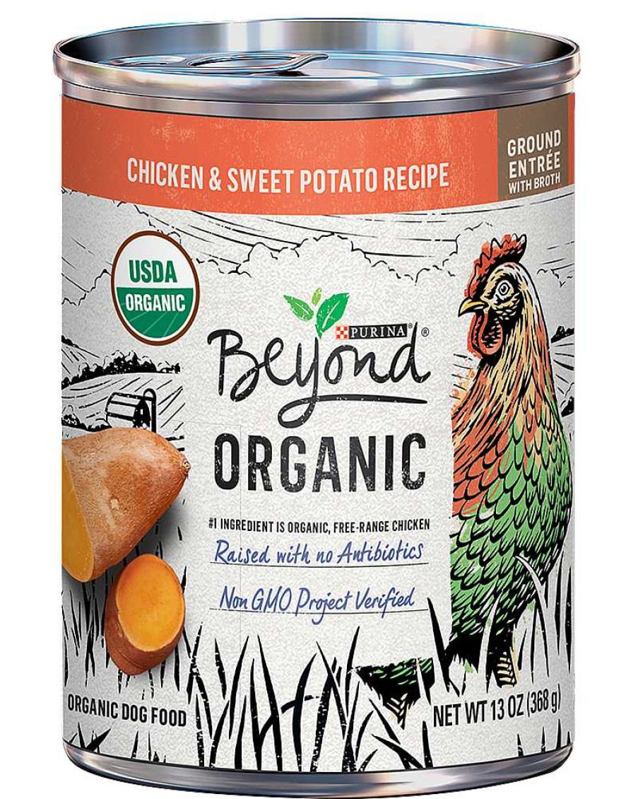 Dogs Purina Wet Dog Food | Beyond Organic Chicken & Sweet Potato Recipe Ground Entr E With Broth Natural Wet Dog Food