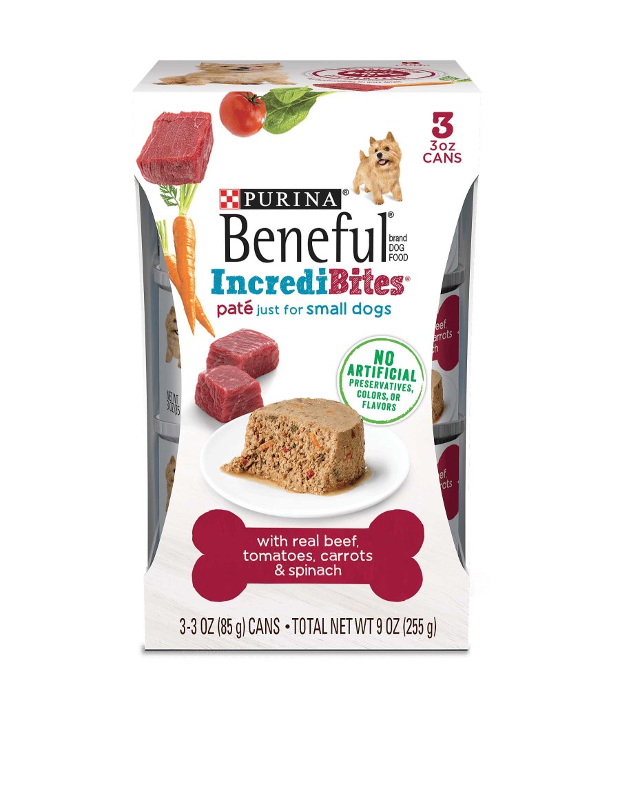 Dogs Purina Wet Dog Food | Beneful Incredibites Pat Small Wet Dog Food With Real Beef, Tomatoes, Carrots, And Spinach