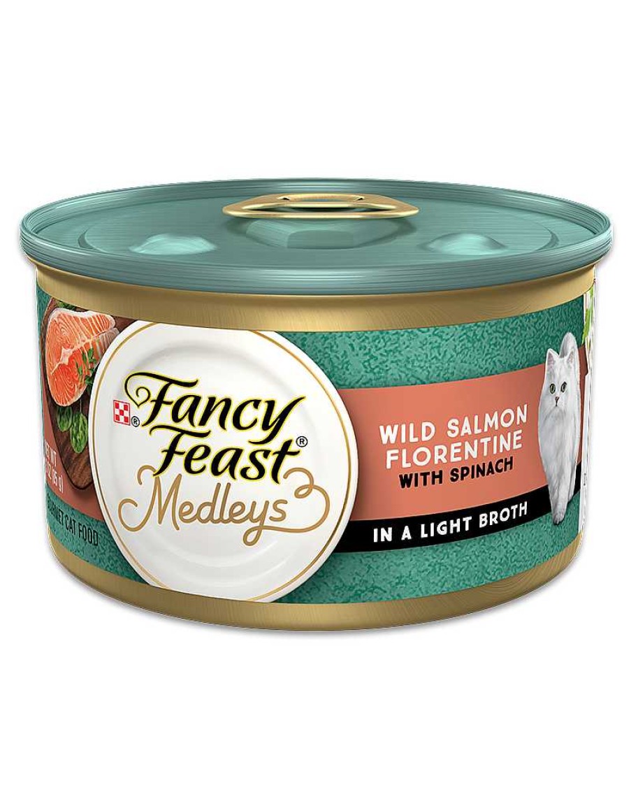 Cats Purina Wet Cat Food | Fancy Feast Medleys Wild Salmon Florentine With Spinach In A Light Broth