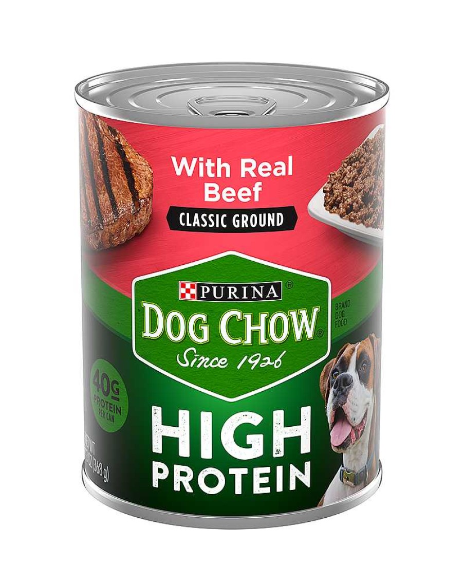 Dogs Purina Wet Dog Food | Purina Dog Chow High Protein Classic Ground Wet Dog Food With Beef