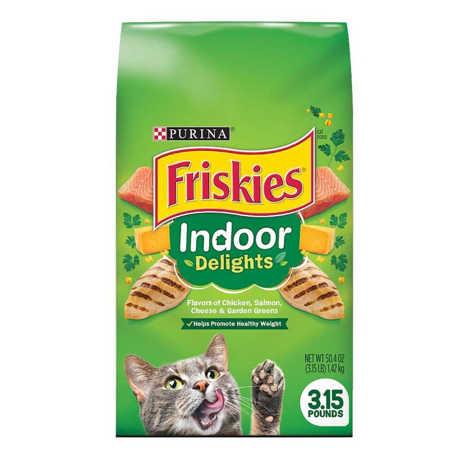 Cats Purina Dry Cat Food | Friskies Indoor Delights With Flavors Of Chicken, Salmon, Cheese & Garden Greens Dry Cat Food