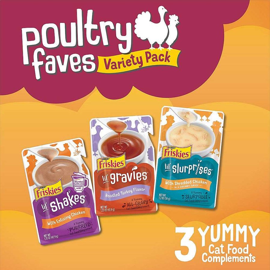 Cats Purina Cat Toppers & Complements | Friskies Poultry Faves Cat Food Complement 24 Ct Variety Pack