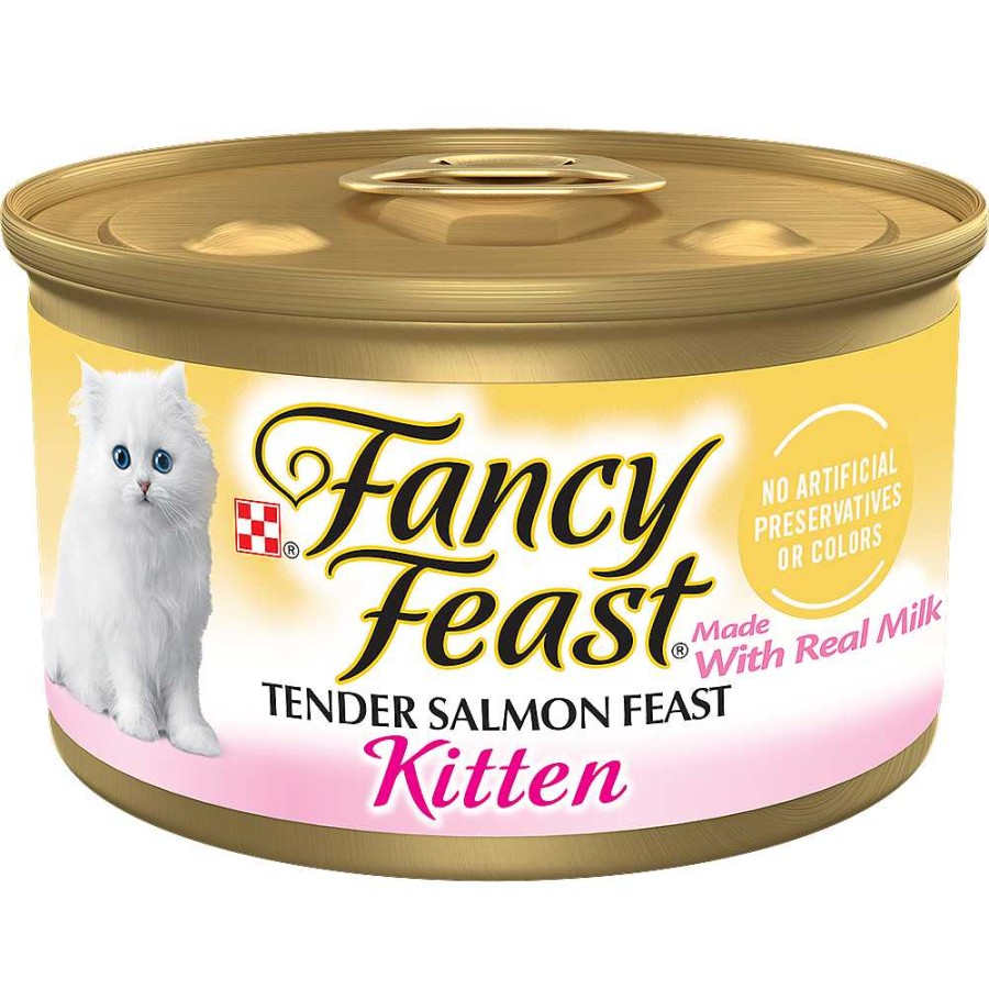 Cats Purina Wet Cat Food | Fancy Feast Kitten Tender Salmon Feast Pat Wet Kitten Food