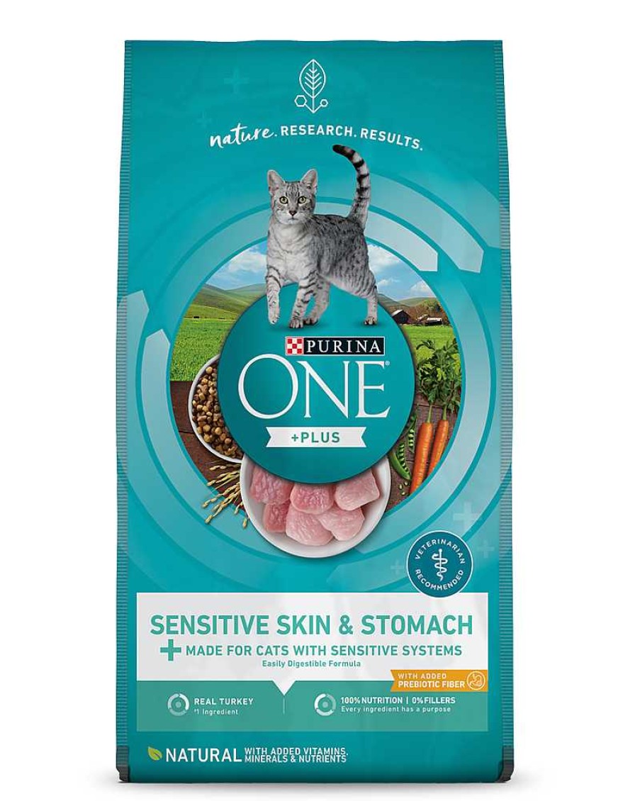 Cats Purina Dry Cat Food | Purina One +Plus Sensitive Skin & Stomach Dry Cat Food