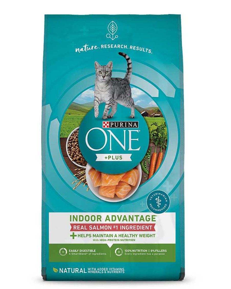 Cats Purina Dry Cat Food | Purina One +Plus Indoor Advantage Real Salmon #1 Ingredient Dry Cat Food